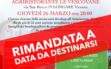 CENA BENEFICA EMOZIONALE – 26 MARZO 2020